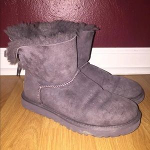 Women’s 7 UGG eggplant purple or dark plum color Baily Bow Boots UGGS